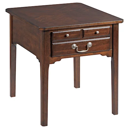 Transitional Rectangular Drawer End Table